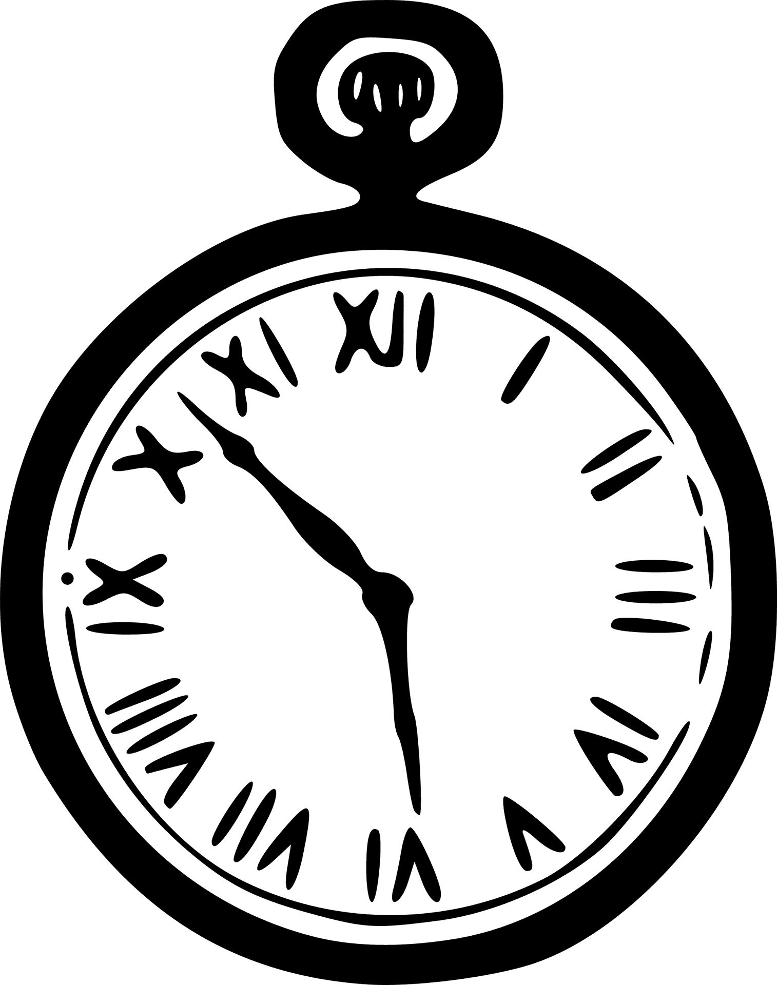 Vintage Pocket Watch Sketch PNG