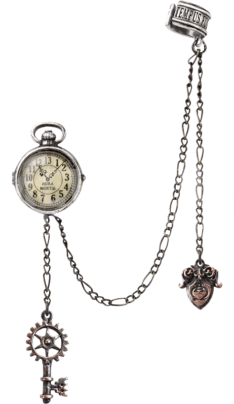 Vintage Pocket Watchwith Keyand Chain PNG