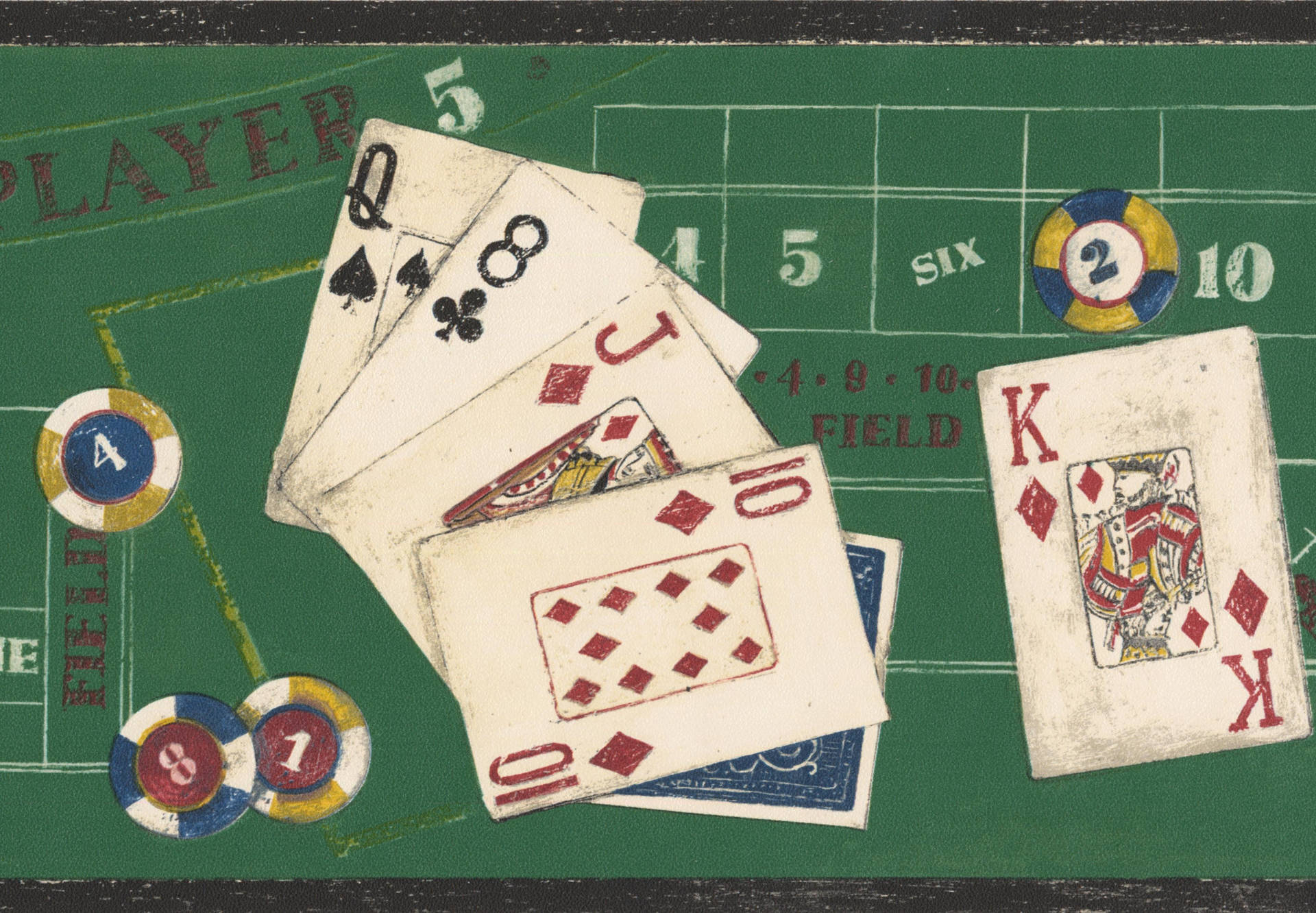 Vintage Poker Table Wallpaper