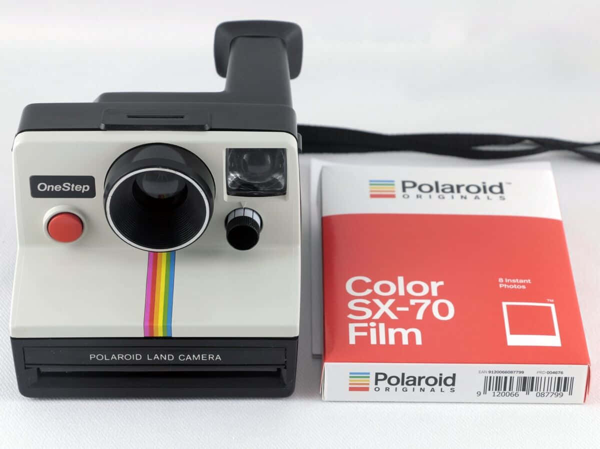 Vintage Polaroid One Step Camera Met Sx70 Film Achtergrond