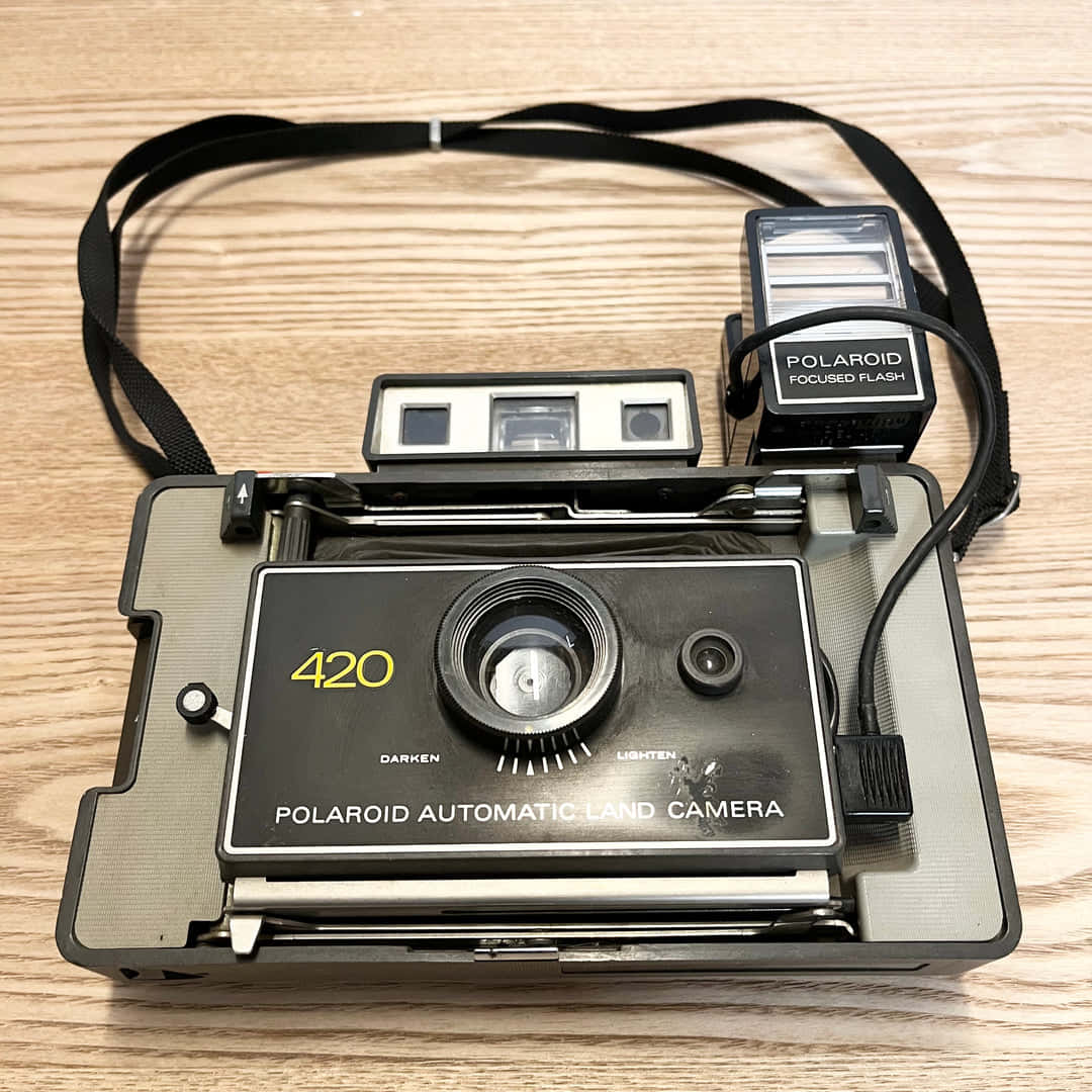 Vintage Polaroid420 Automatisk Landkamera Bakgrunnsbildet