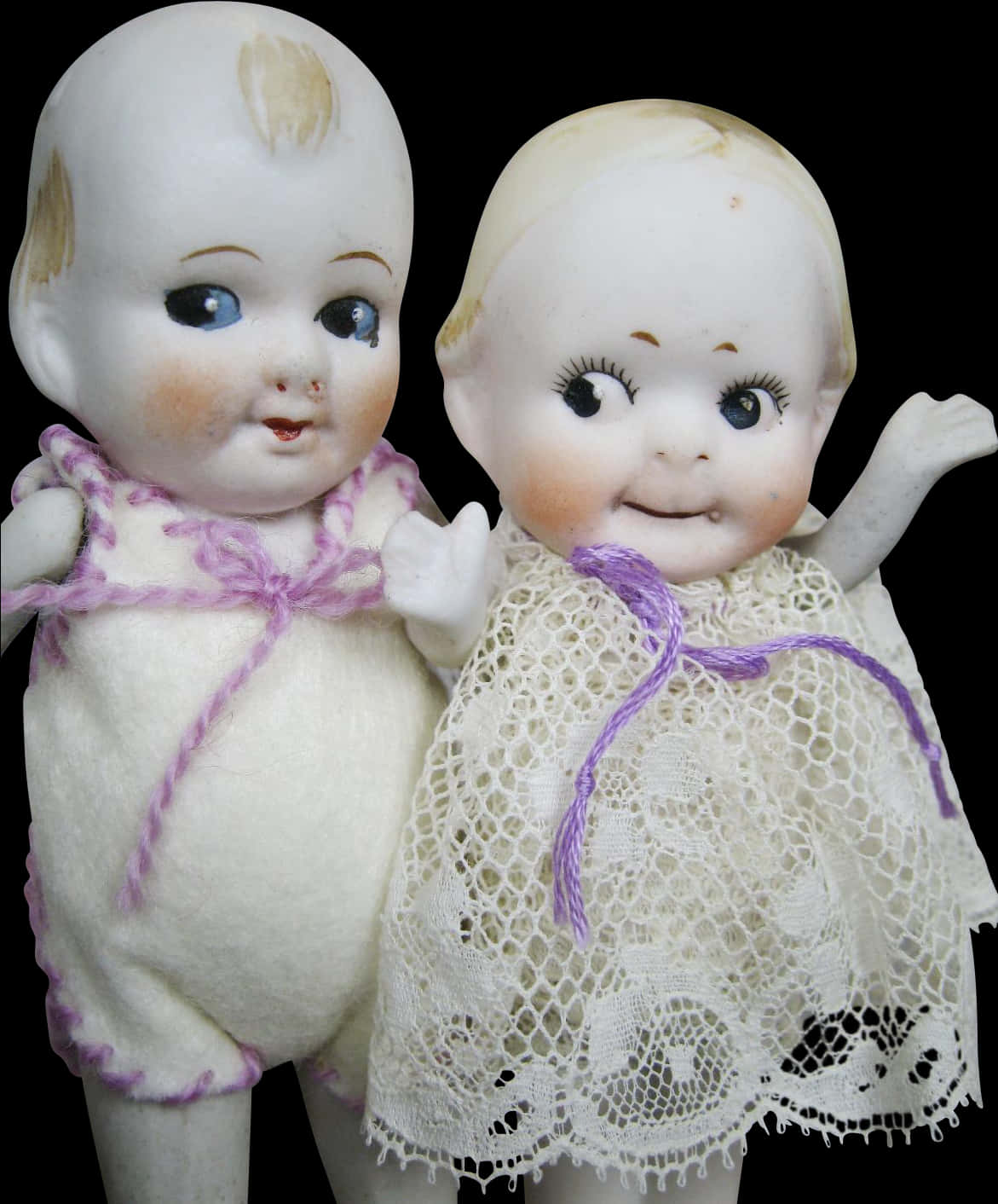 Vintage Porcelain Dollswith Googly Eyes PNG