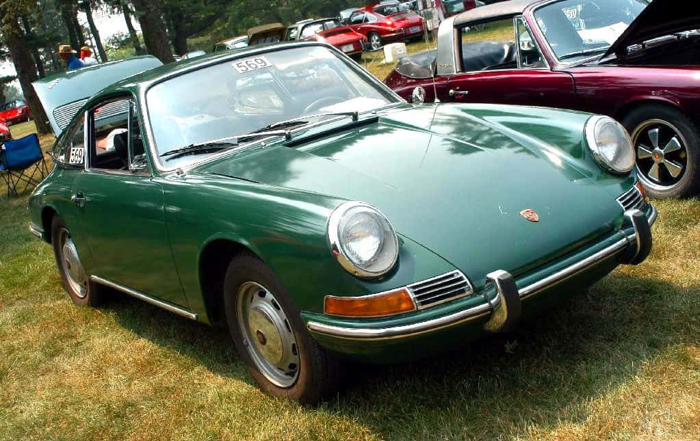 Vintage Porsche 912 In Black Wallpaper