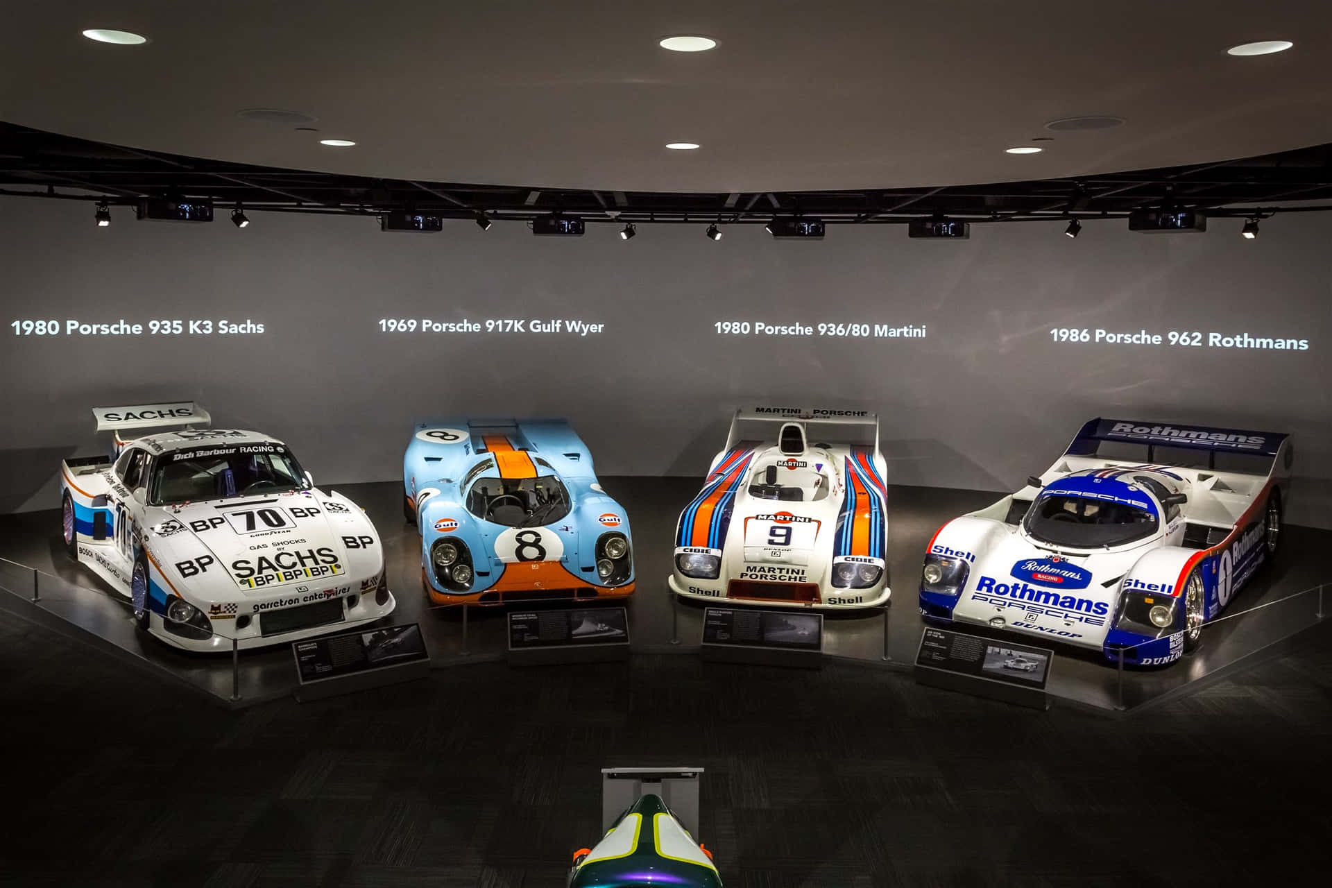 Vintage Porsche Racing Exhibit Petersen Museum Wallpaper