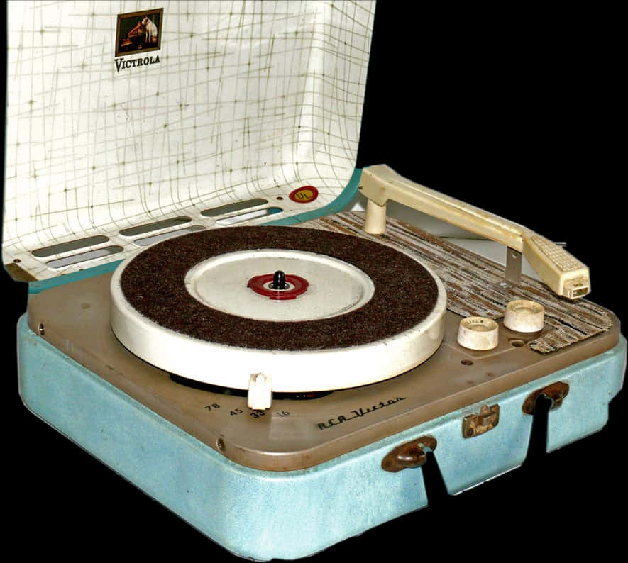 Vintage Portable Record Player PNG