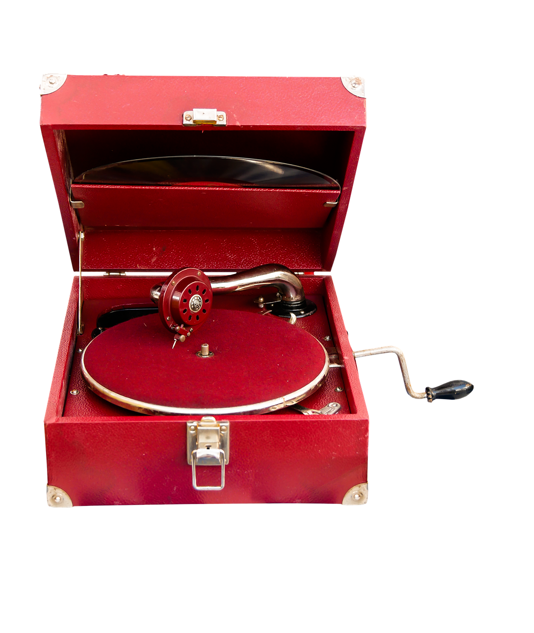 Vintage Portable Record Player PNG