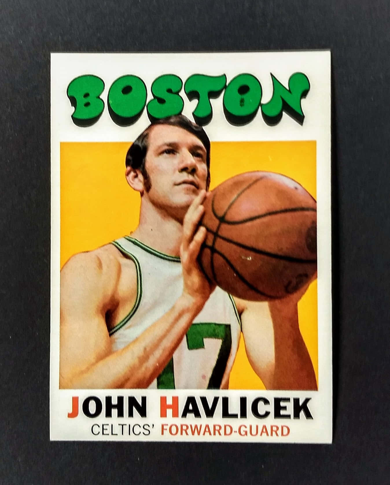 Vintage Plakat John Havlicek Basketball Team #17 Wallpaper