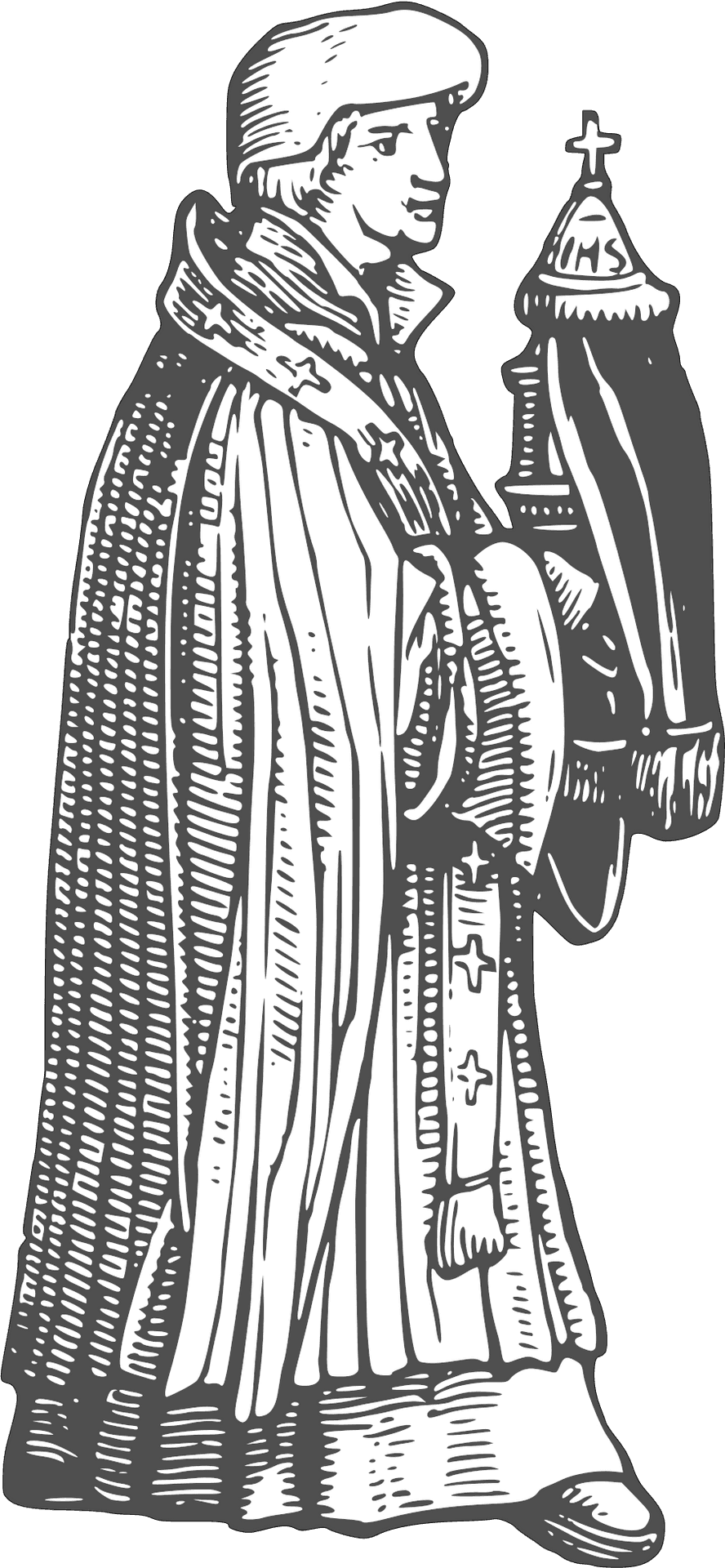 Vintage Priest Illustration PNG