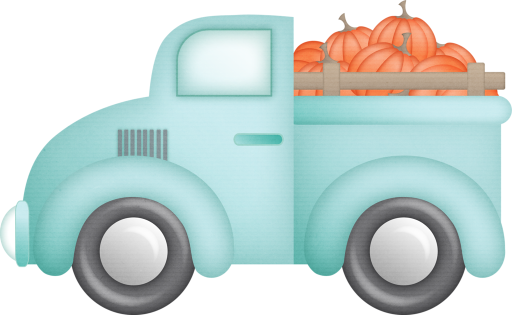 Vintage Pumpkin Truck Illustration PNG