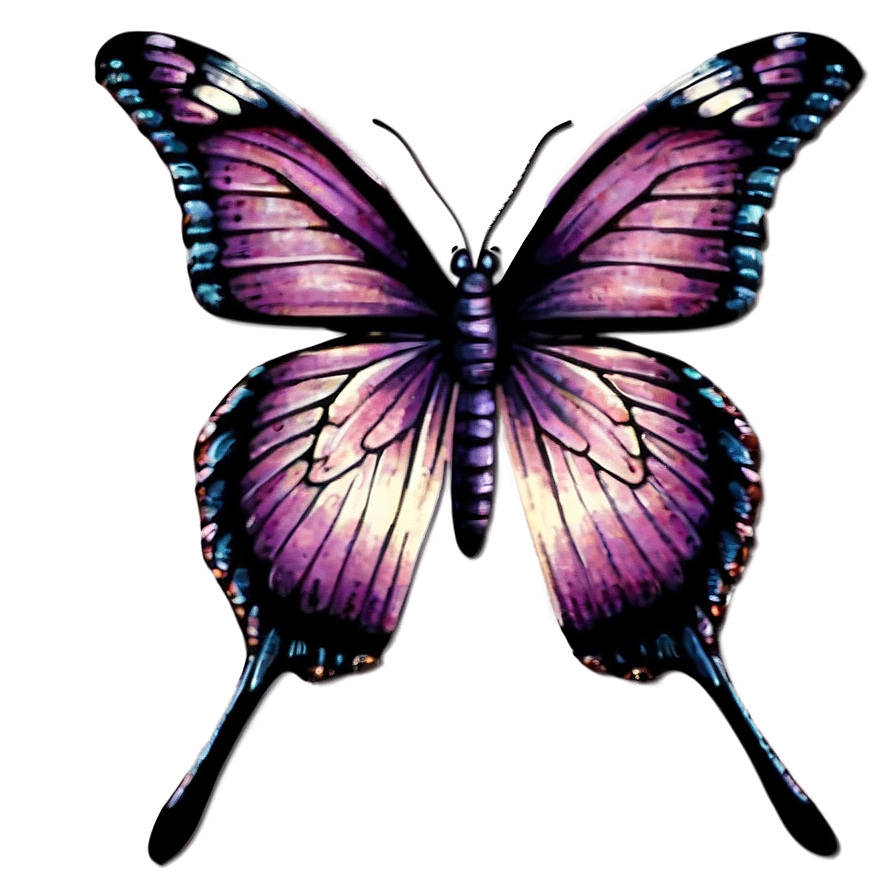 Vintage Purple Butterfly Png Eaf38 PNG