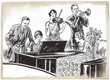 Vintage Quartet Performance PNG