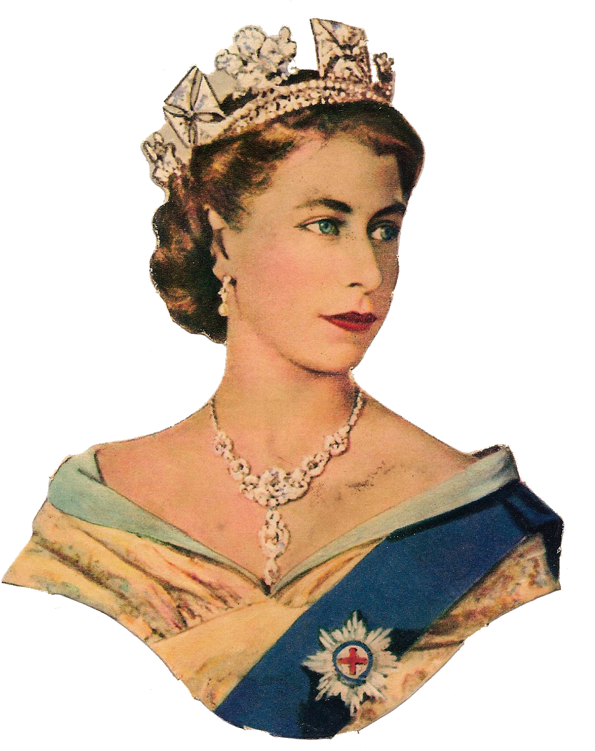 Vintage Queen Portrait PNG