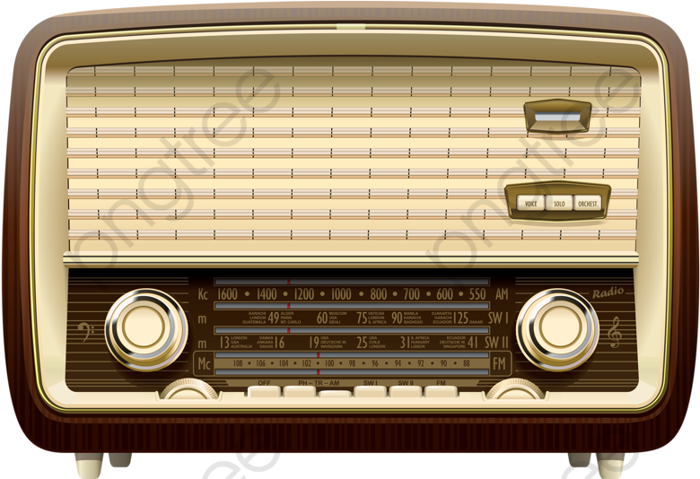 Vintage Radio Design PNG