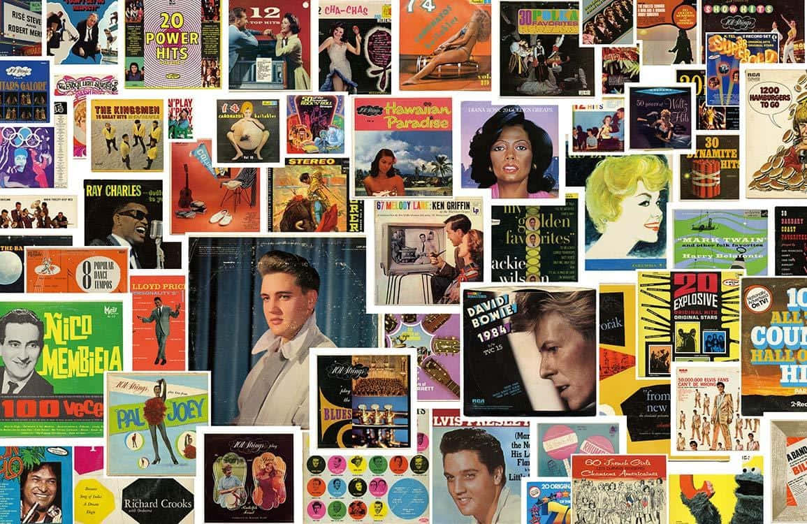 Vintage Record Album Covers Collage Wallpaper