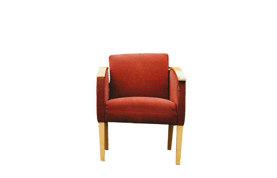 Vintage Red Armchair Isolated PNG