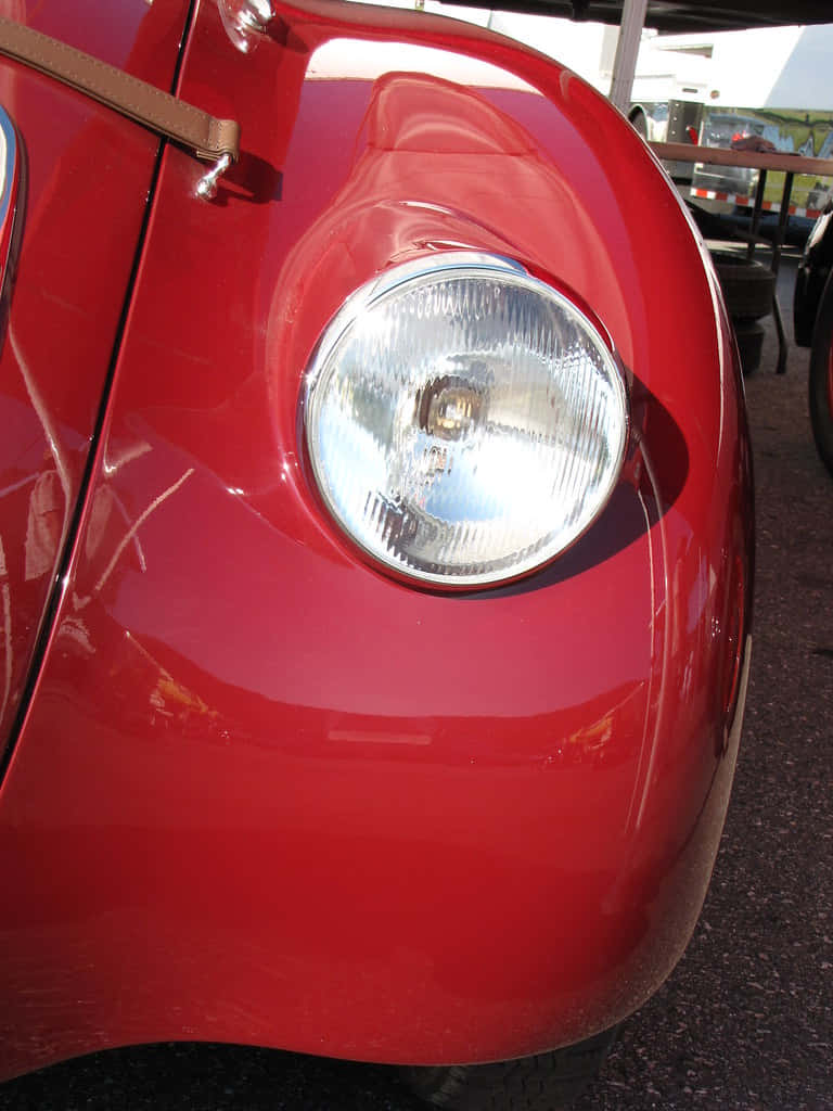 Vintage Rode Auto Koplamp Achtergrond