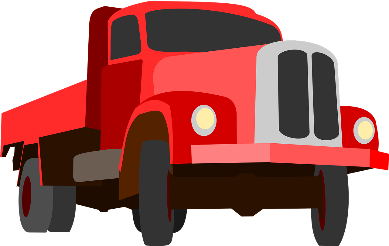 Vintage Red Cargo Truck Illustration PNG