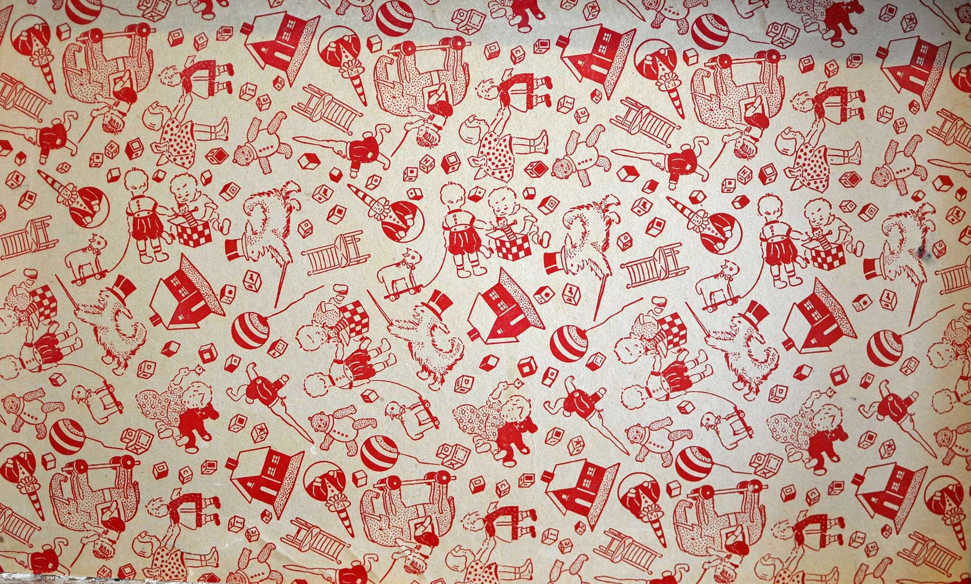 Red Drawing in a Vintage Artwork Wallpaper