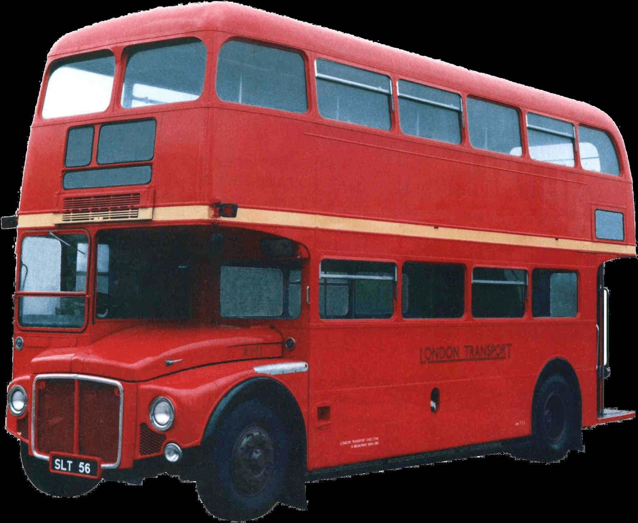 Vintage Red London Bus PNG