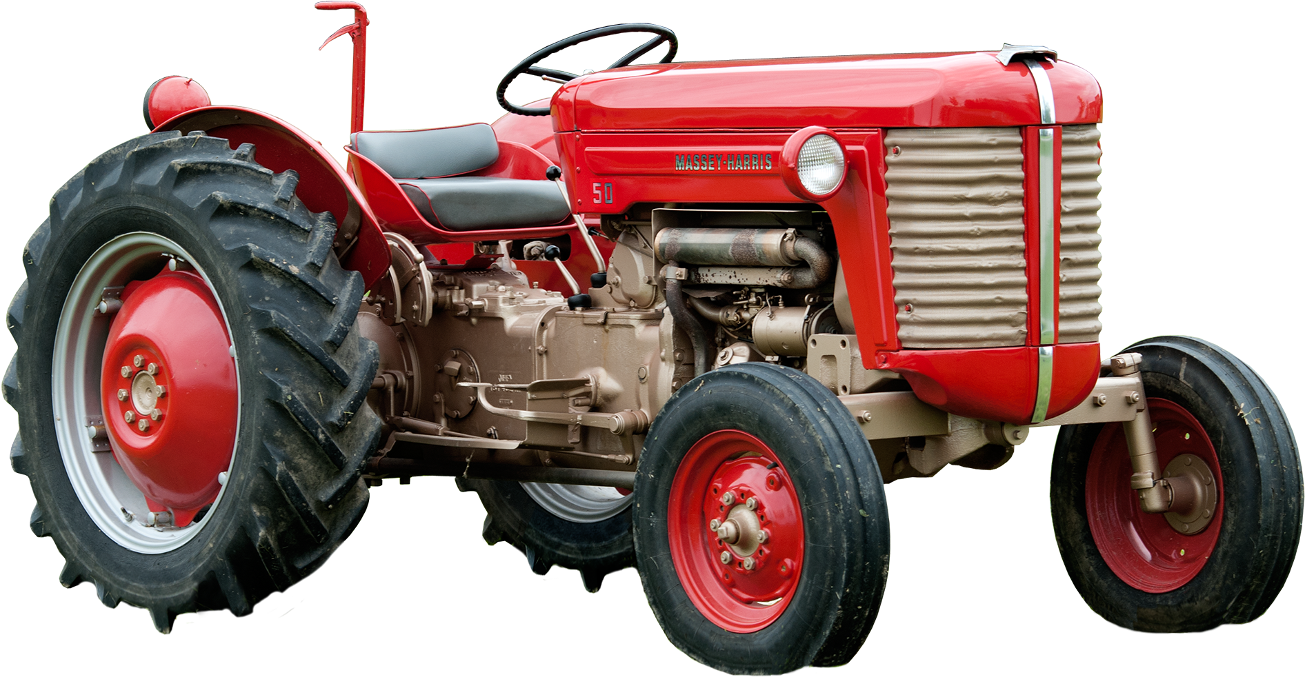 Vintage Red Massey Harris Tractor PNG