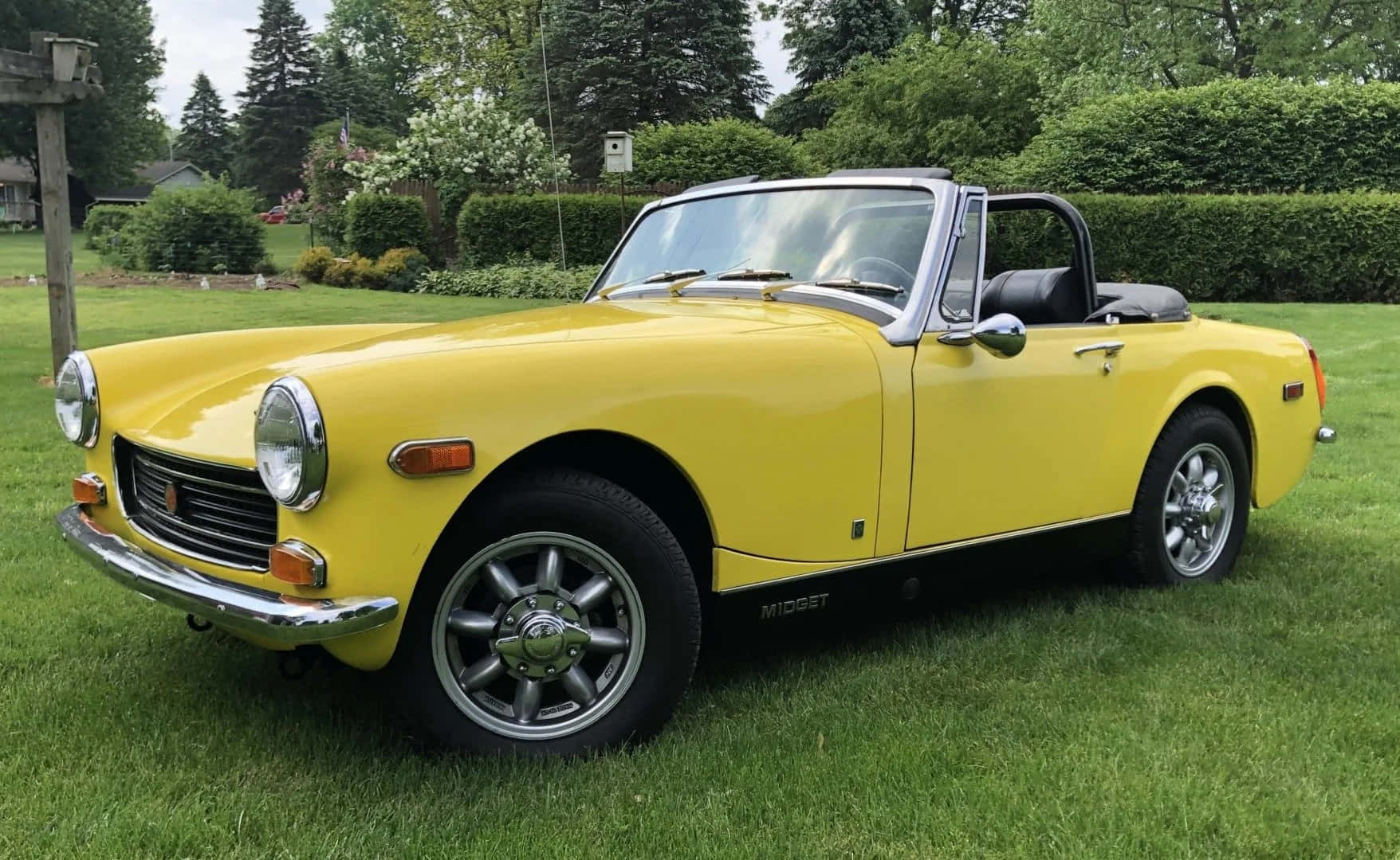 "vintage Red Mg Midget In Lush Surroundings" Wallpaper