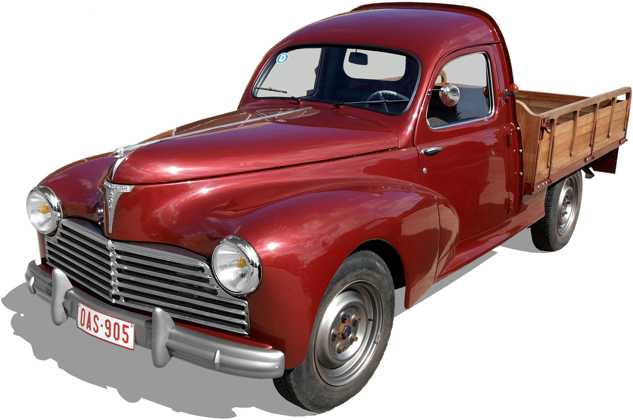 Vintage Red Pickup Truck PNG