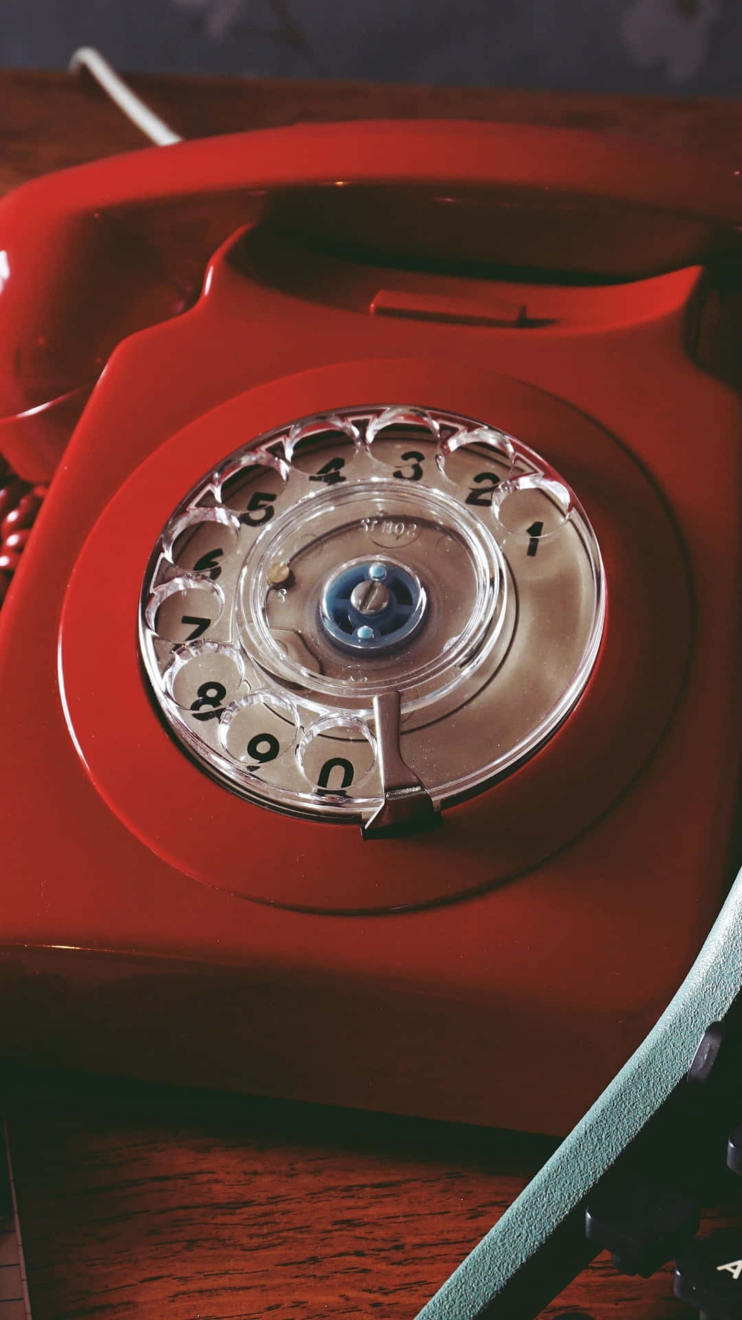 Vintage Red Rotary Phone Wallpaper
