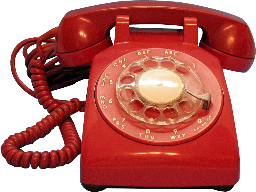 Download Vintage Red Rotary Phone.png | Wallpapers.com