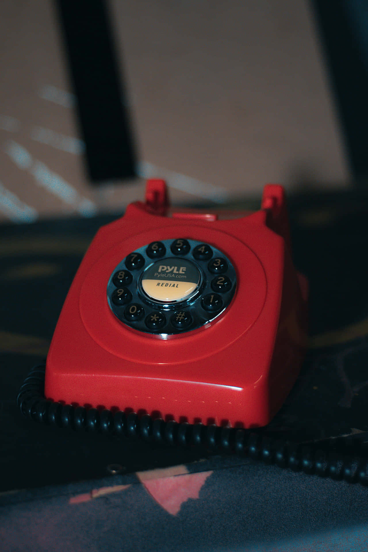 Vintage Red Rotary Phone Wallpaper