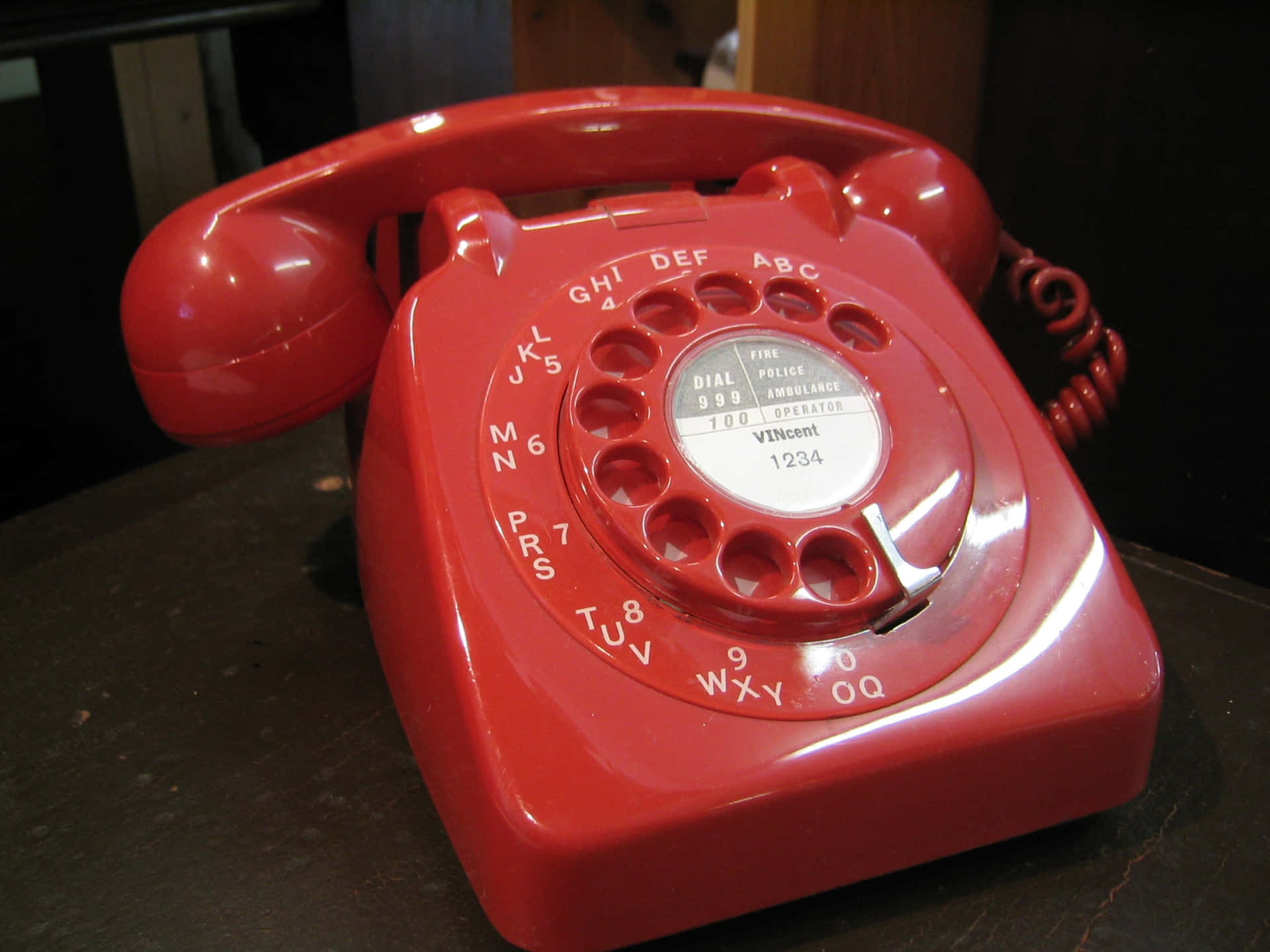 Vintage Red Rotary Telephone.jpg Wallpaper