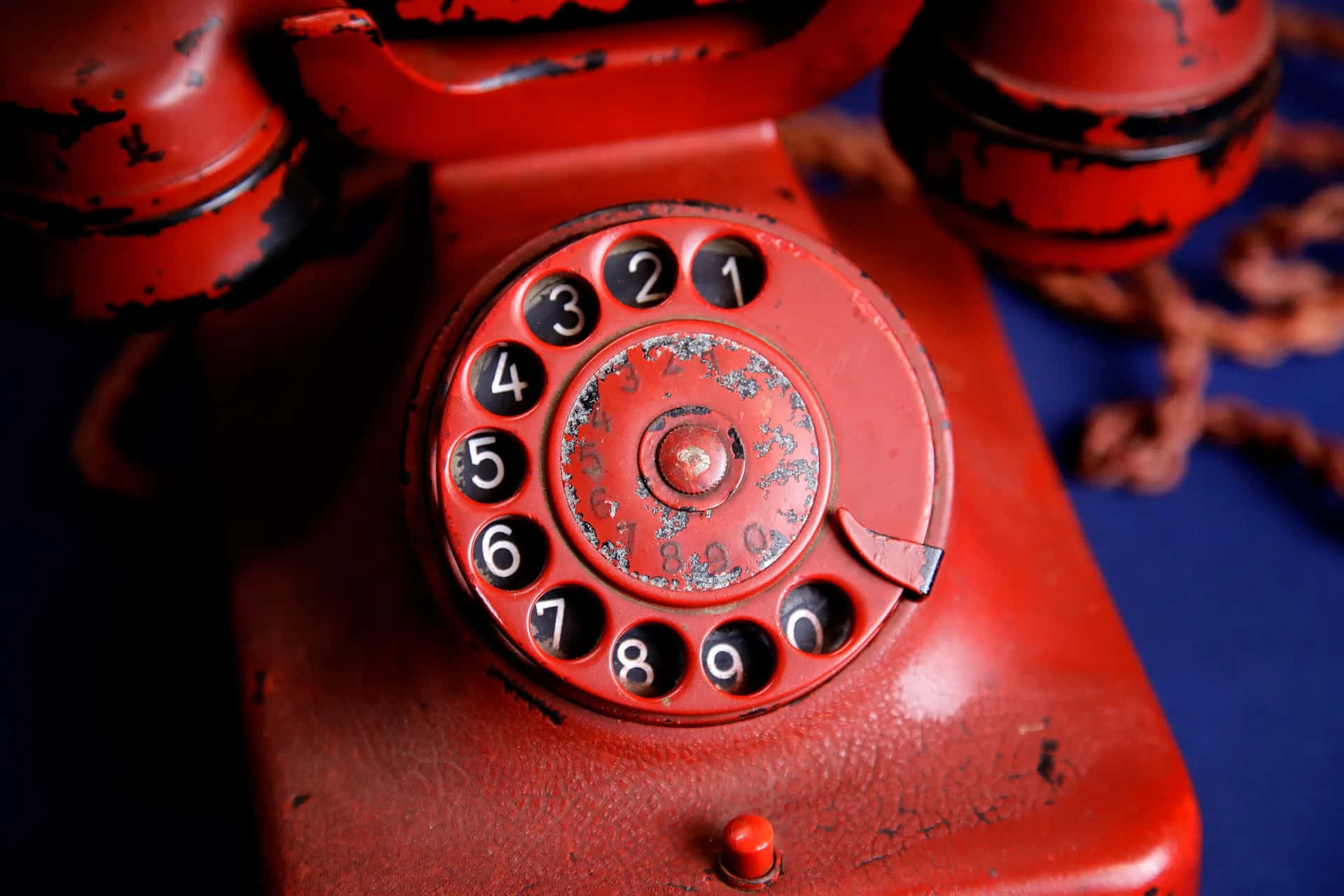 Vintage Red Rotary Telephone Wallpaper