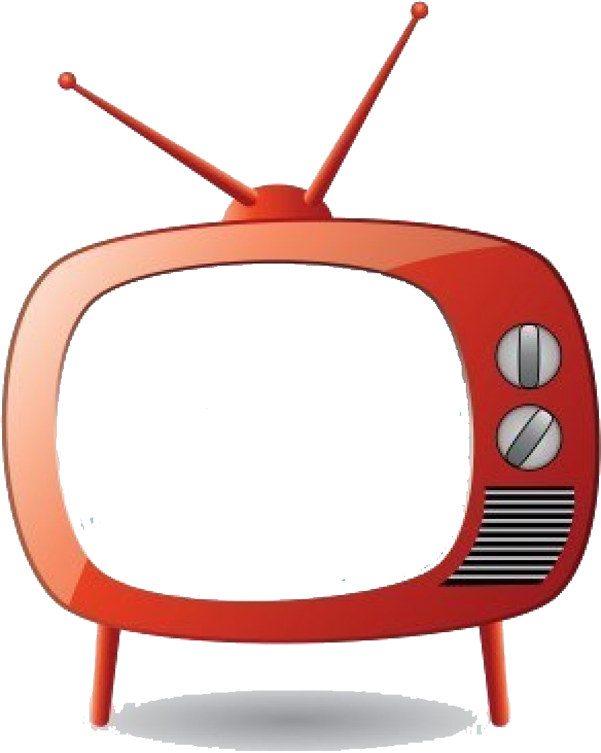 Vintage Red Television Set PNG