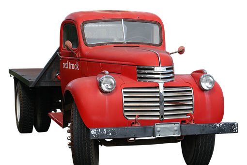 Vintage Red Truck Isolated PNG