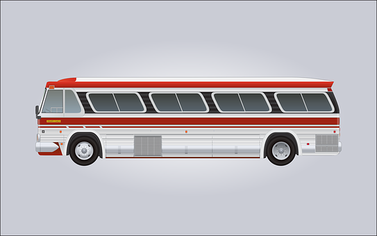 Vintage Redand White Bus PNG
