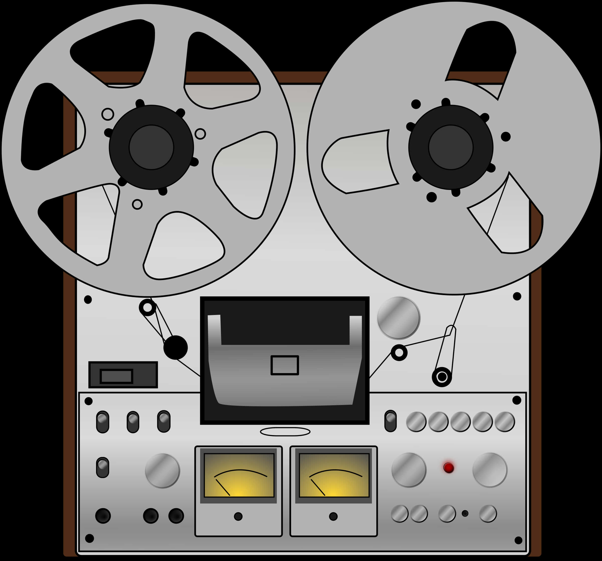 Vintage Reelto Reel Tape Recorder Illustration PNG