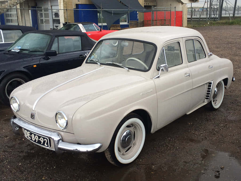Vintage Renault Dauphine In Perfect Condition Wallpaper
