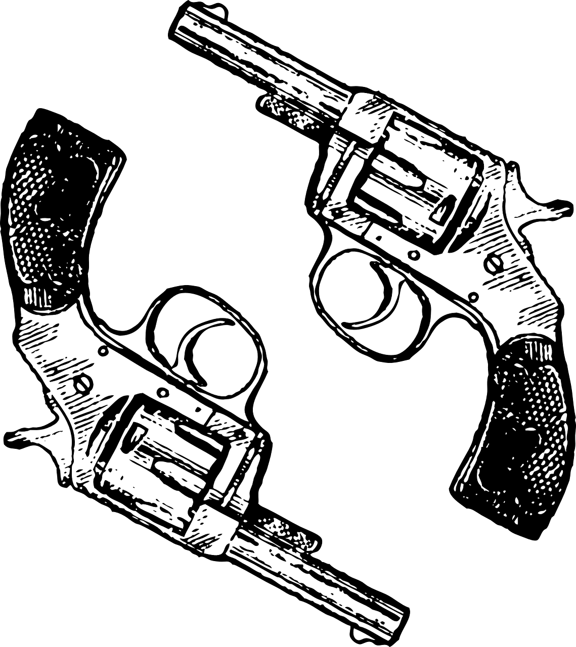 Vintage Revolver Illustration PNG