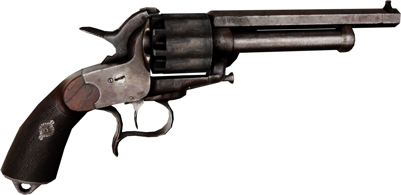 Vintage Revolver Side View PNG