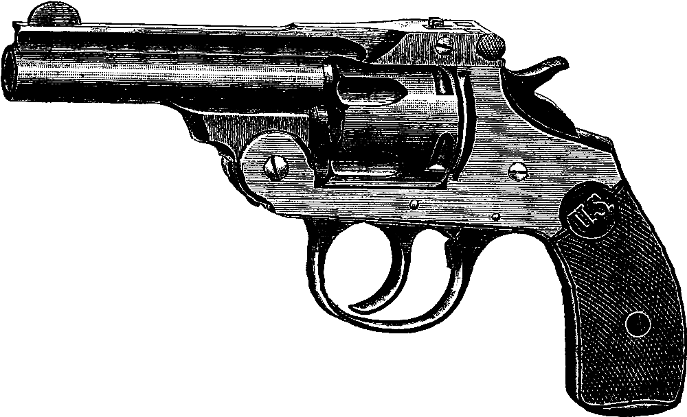 Vintage Revolver Sketch PNG