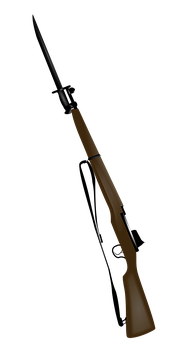 Vintage Rifle Against Black Background PNG