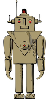 Vintage Robot Illustration PNG