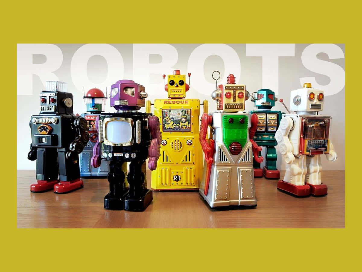 Vintage Robot Toy Collection Wallpaper