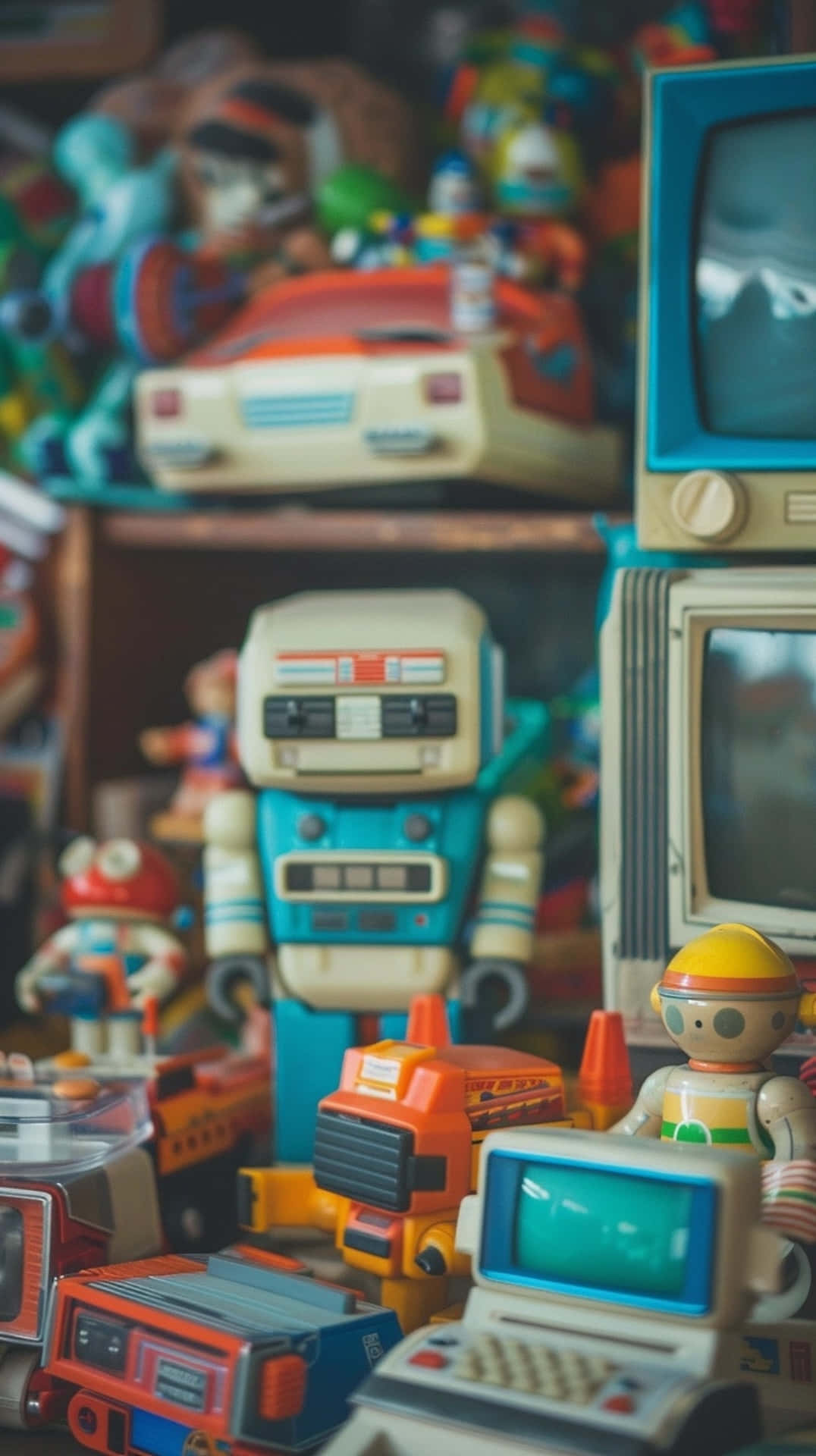 Vintage Robot Toys Collection Wallpaper