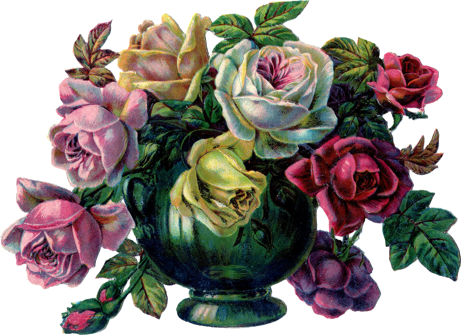 Vintage Rose Bouquet Artwork PNG