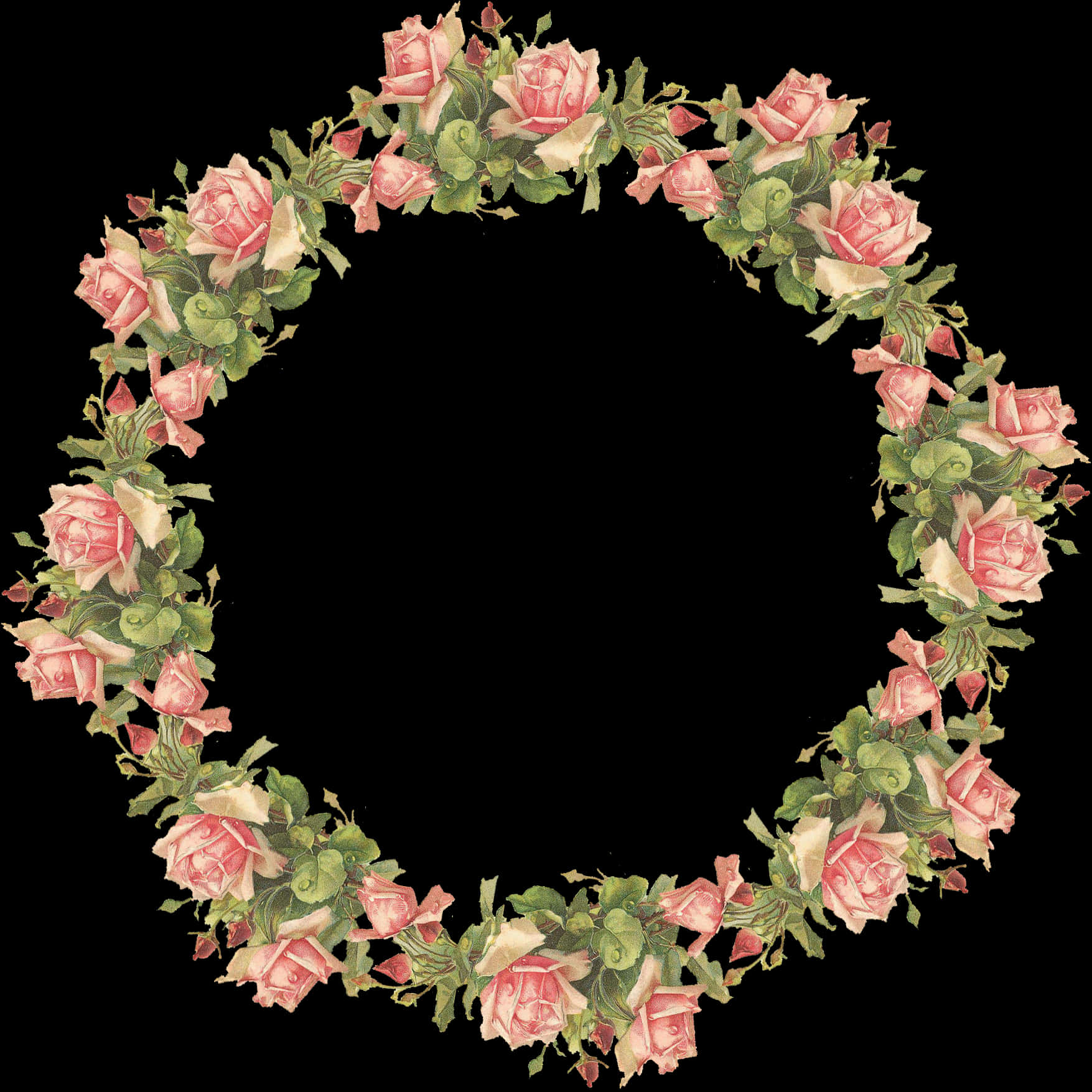 Vintage Rose Frame SVG