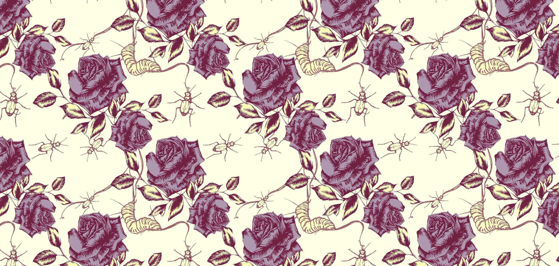 Vintage_ Rose_ Pattern_ Background Wallpaper