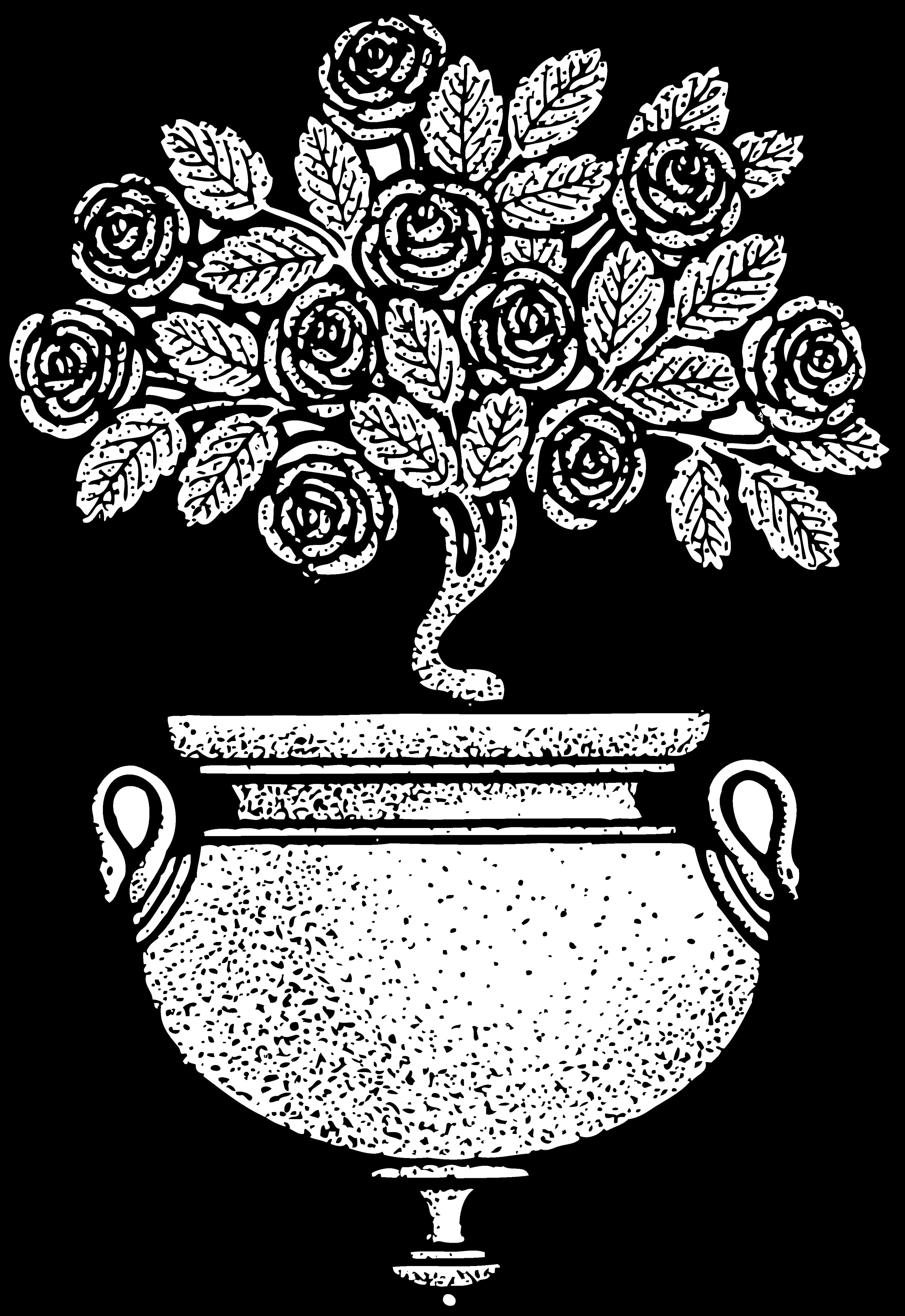 Vintage Rose Treein Flower Pot Illustration PNG