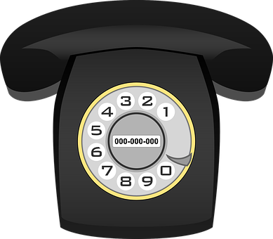 Vintage Rotary Phone Graphic PNG