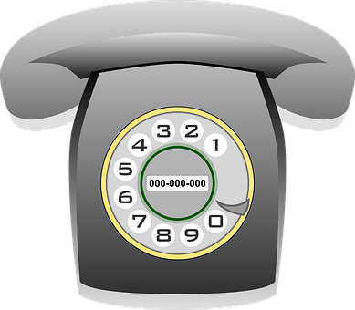Vintage Rotary Phone Illustration PNG