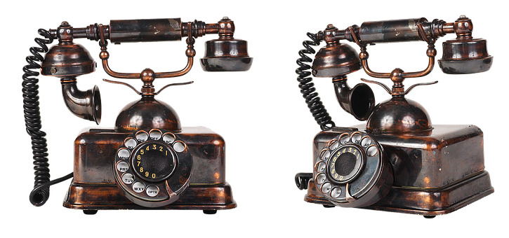 Vintage Rotary Telephone Set PNG
